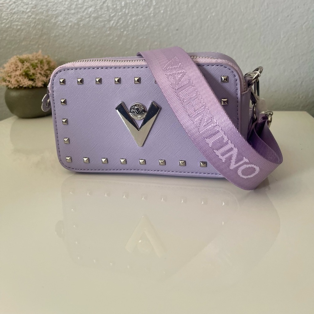 Valentino Orlandi Lavender Studded Crossbody Bag